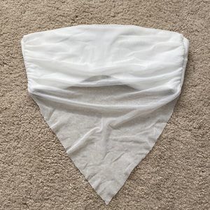 Tiger Mist White Bandeau Top with Sheer Fabric